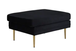 Fjôrd Poef Boom Zwart/Goud Velvet 90x70cm