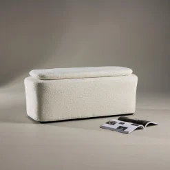 Fjôrd Poef Laurel Wit Boucle