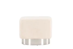 Fjôrd Poef Newton Zilver/off-white Fleece