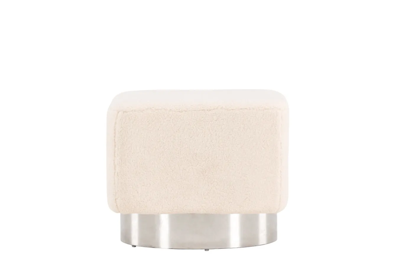 Fjôrd Poef Newton Zilver/off-white Fleece