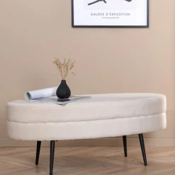 Fjôrd Poef Otto Zwart/Beige Velvet