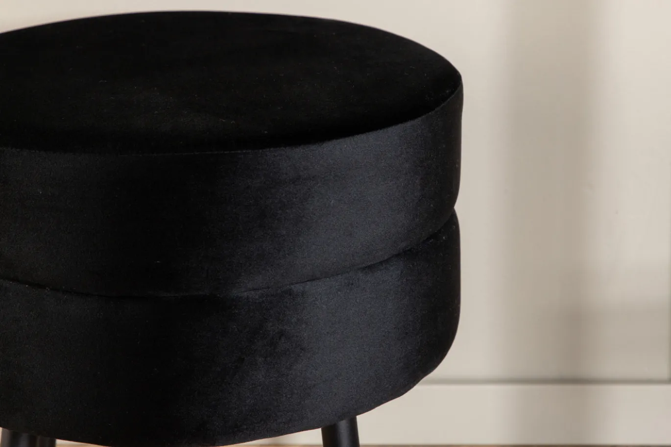 Fjôrd Poef Pot Zwart ø40cm