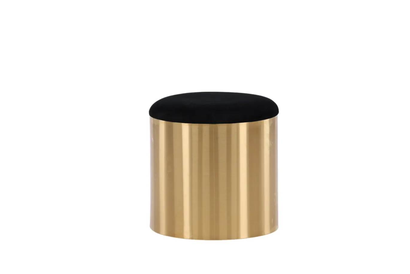 Fjôrd Poef Puff ø45cm Zwart Shiny Brass