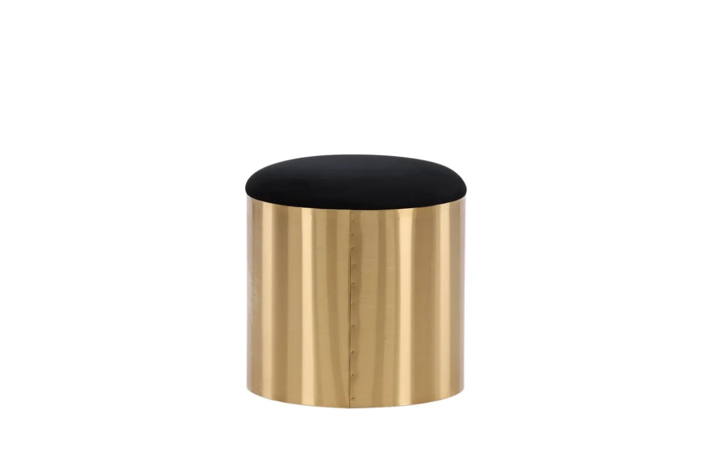 Fjôrd Poef Puff ø45cm Zwart Shiny Brass