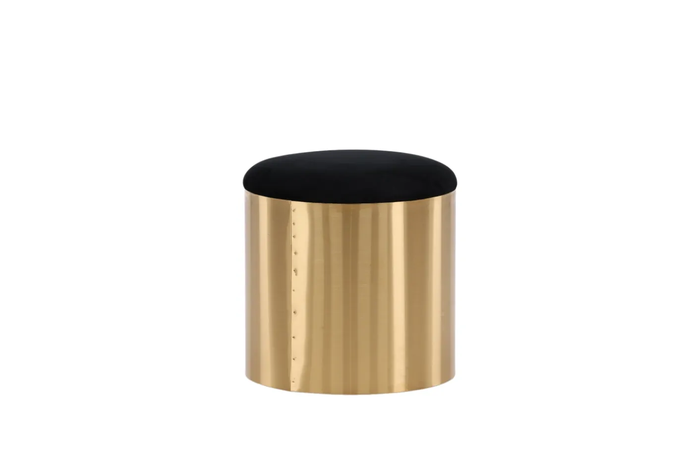 Fjôrd Poef Puff ø45cm Zwart Shiny Brass