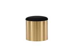 Fjôrd Poef Puff ø45cm Zwart Shiny Brass