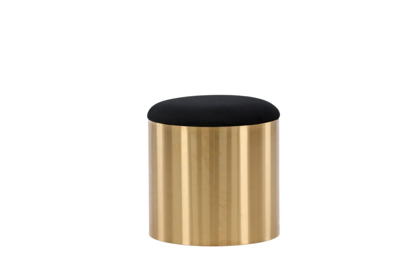 Fjôrd Poef Puff ø45cm Zwart Shiny Brass