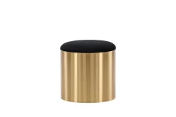 Fjôrd Poef Puff ø45cm Zwart Shiny Brass