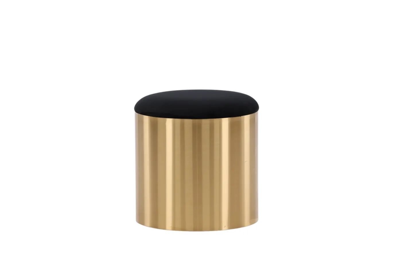 Fjôrd Poef Puff ø45cm Zwart Shiny Brass