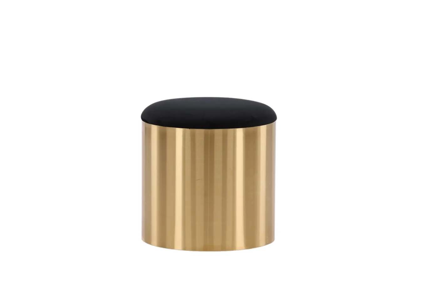 Fjôrd Poef Puff ø45cm Zwart Shiny Brass