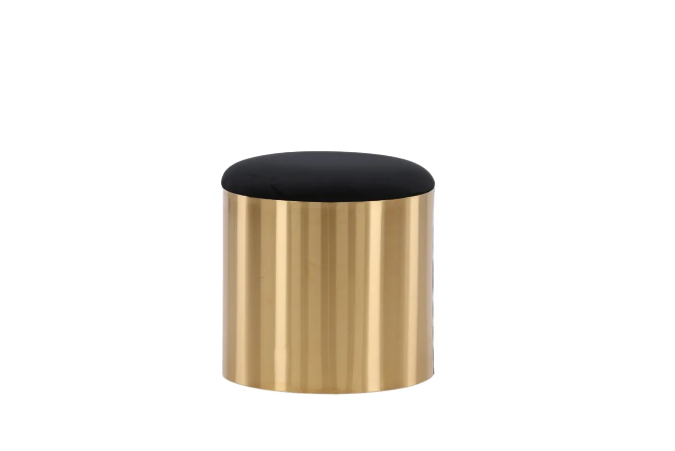 Fjôrd Poef Puff ø45cm Zwart Shiny Brass