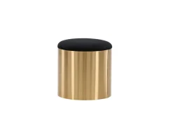Fjôrd Poef Puff ø45cm Zwart Shiny Brass