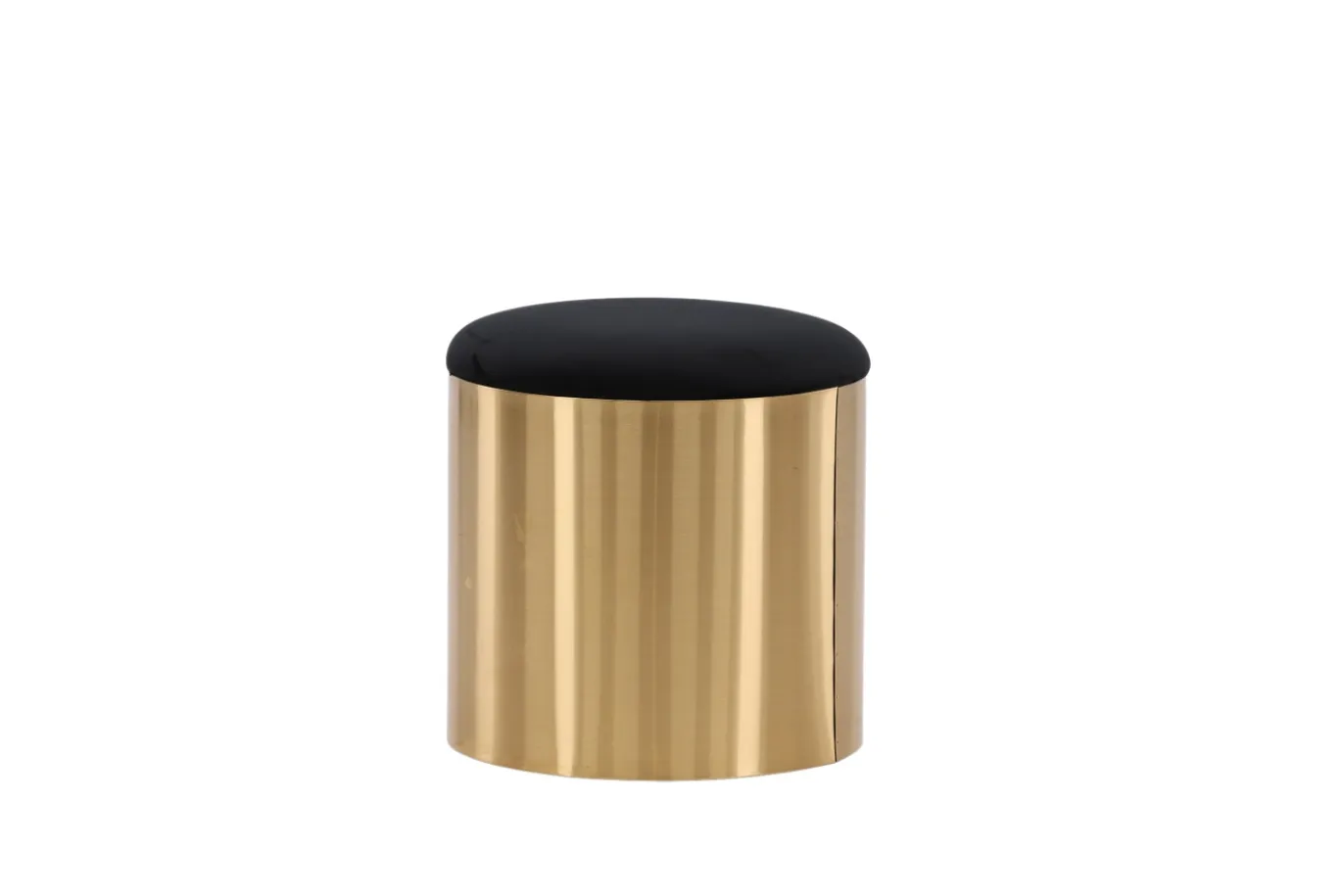 Fjôrd Poef Puff ø45cm Zwart Shiny Brass