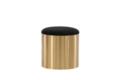 Fjôrd Poef Puff ø45cm Zwart Shiny Brass