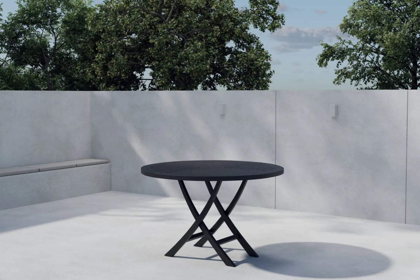 Fjôrd Ronde Eettafel Kenya Teak Zwart ⌀120cm