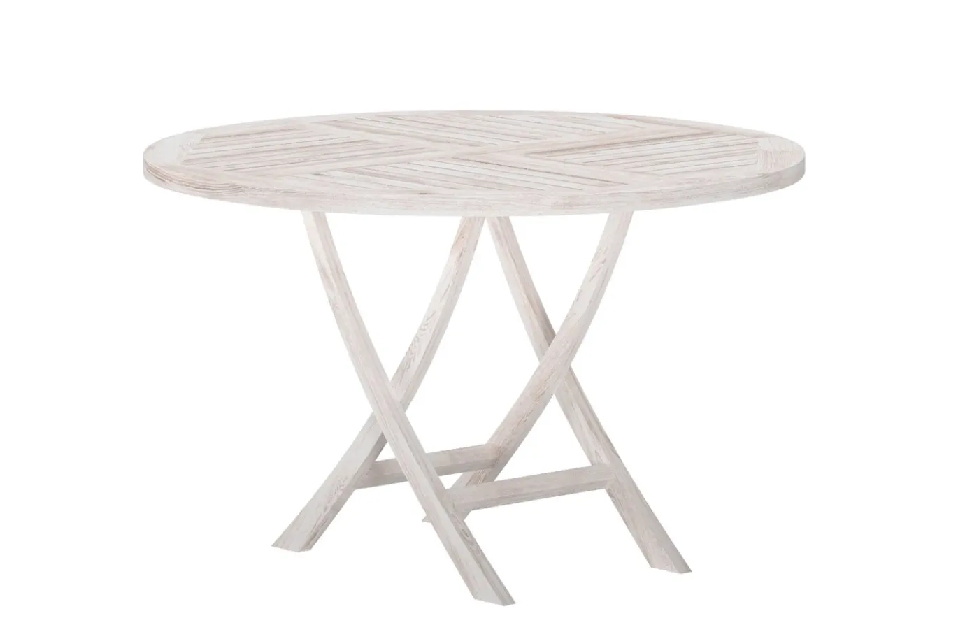 Fjôrd Ronde Eettafel Kenya Teak Whitewash ⌀120cm