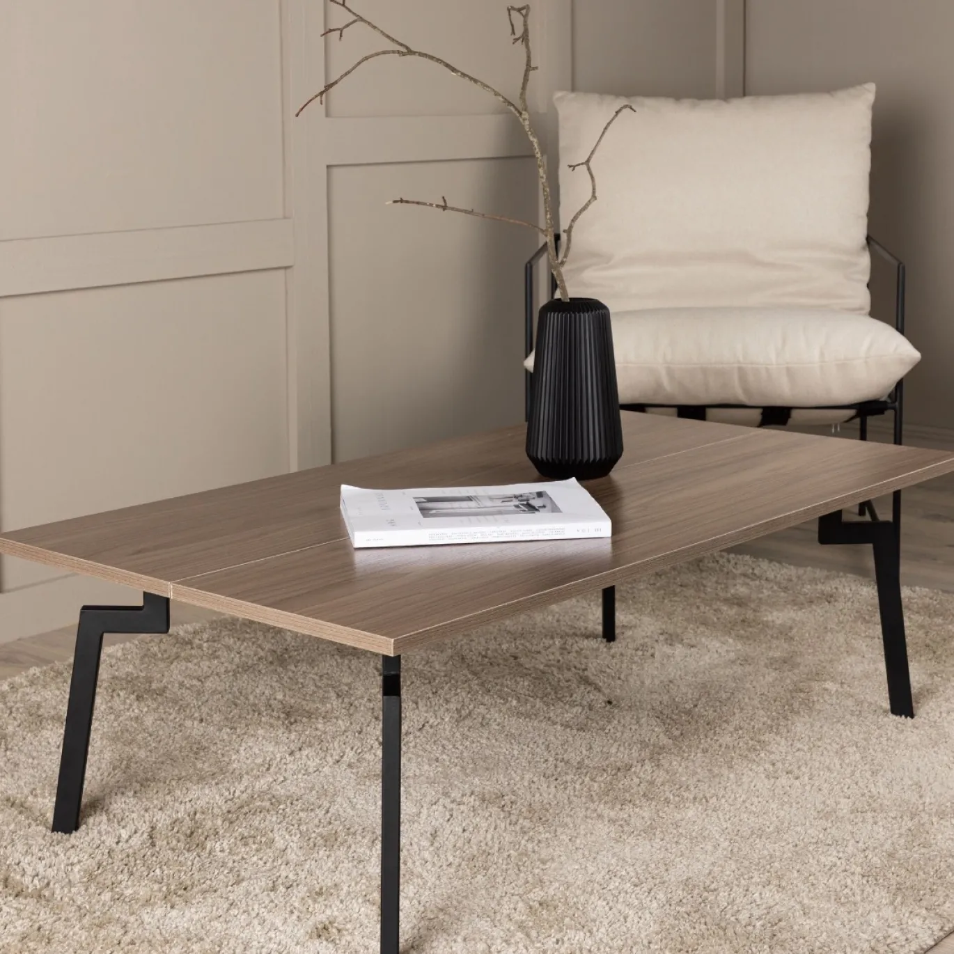 Fjôrd Salontafel Bethan Zwart/Bruin Mdf