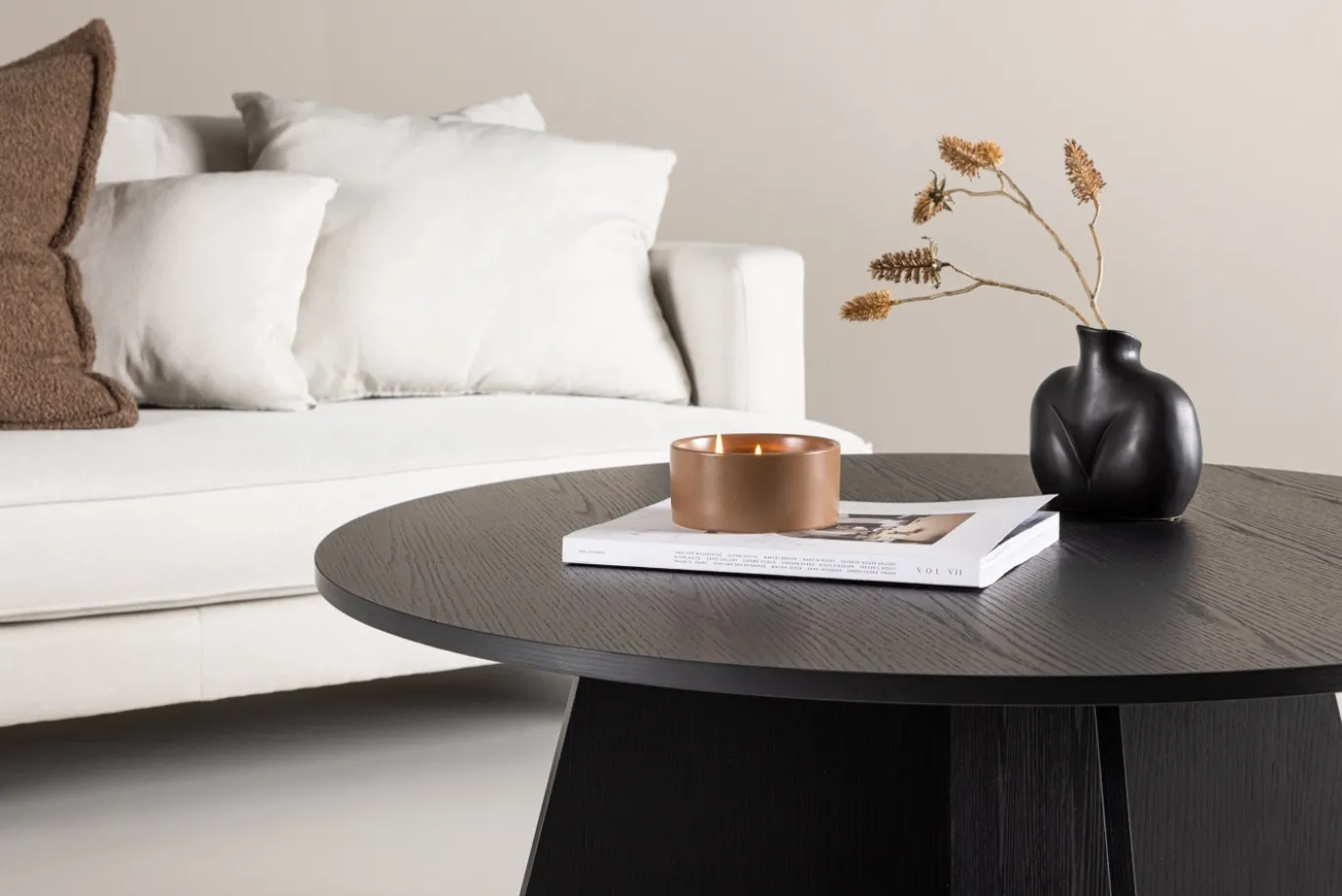 Fjôrd Salontafel Bootcut Zwart Ø100cm