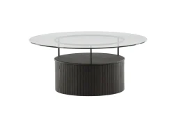 Fjôrd Salontafel Bovall Zwart Helder Glas ⌀90cm