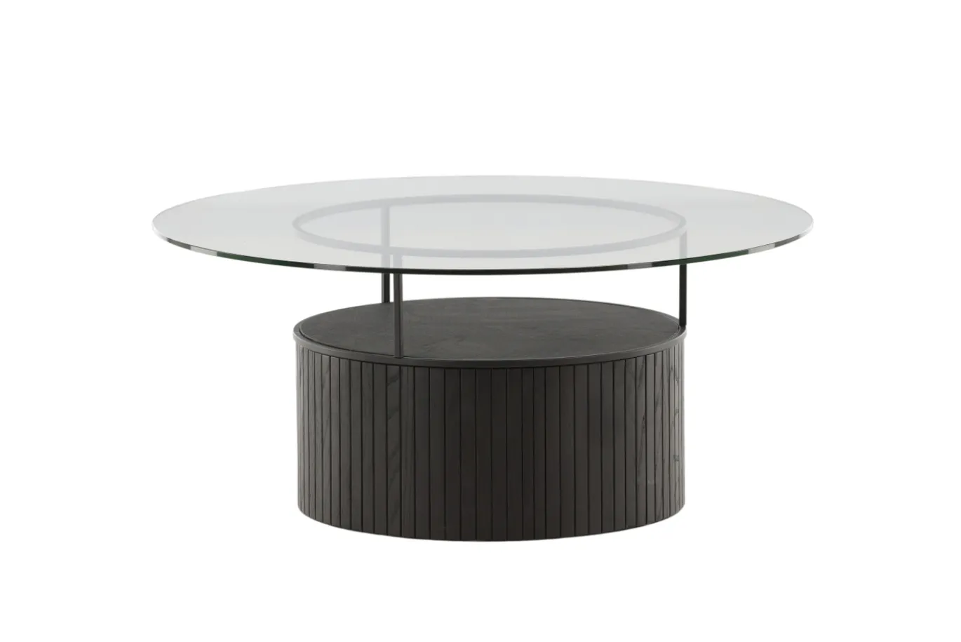 Fjôrd Salontafel Bovall Zwart Helder Glas ⌀90cm