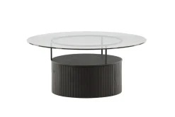 Fjôrd Salontafel Bovall Zwart Helder Glas ⌀90cm