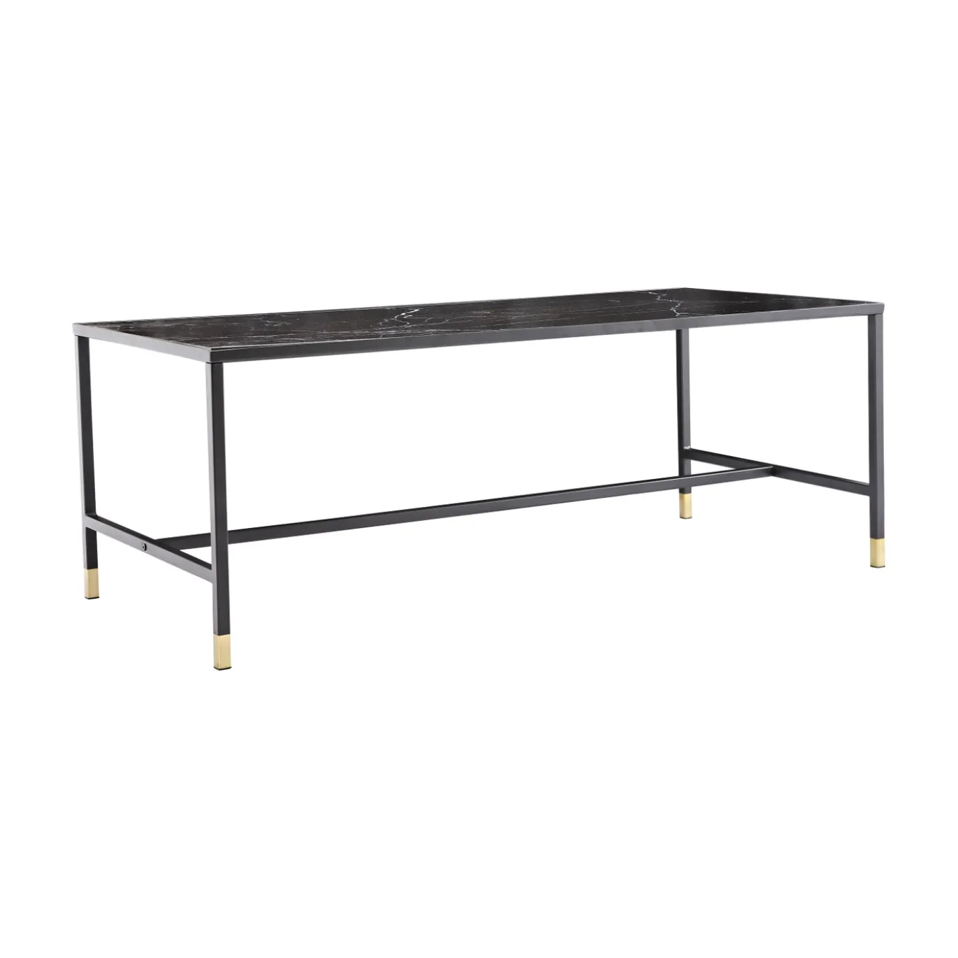 Fjôrd Salontafel Dipp Zwart 130cm Met Gouden Poot