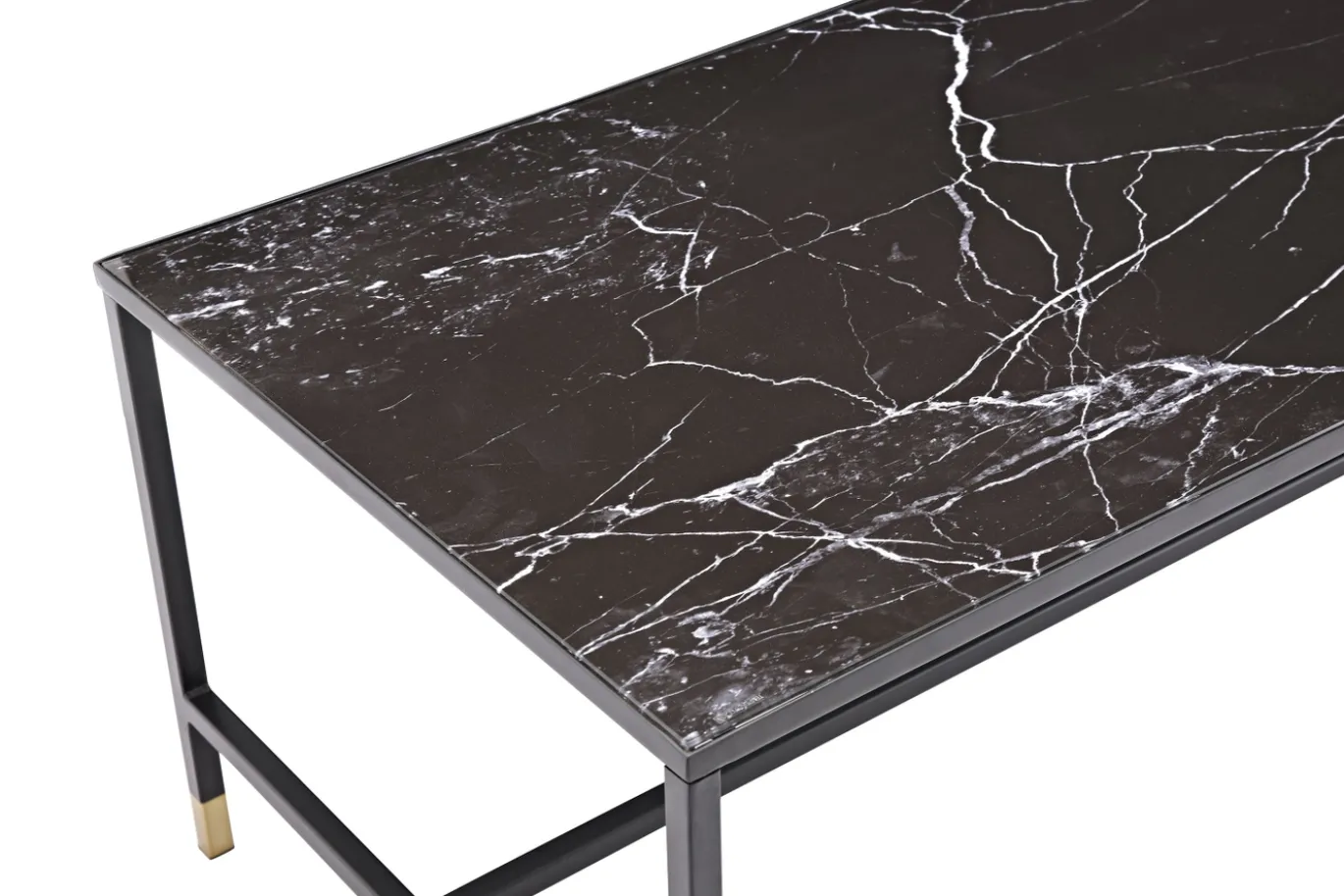 Fjôrd Salontafel Dipp Zwart 130cm Met Gouden Poot