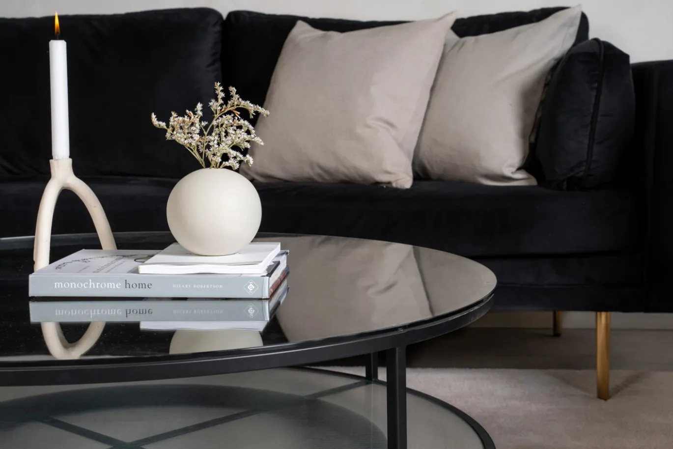 Fjôrd Salontafel Falsterbo Rond Glass Zwart