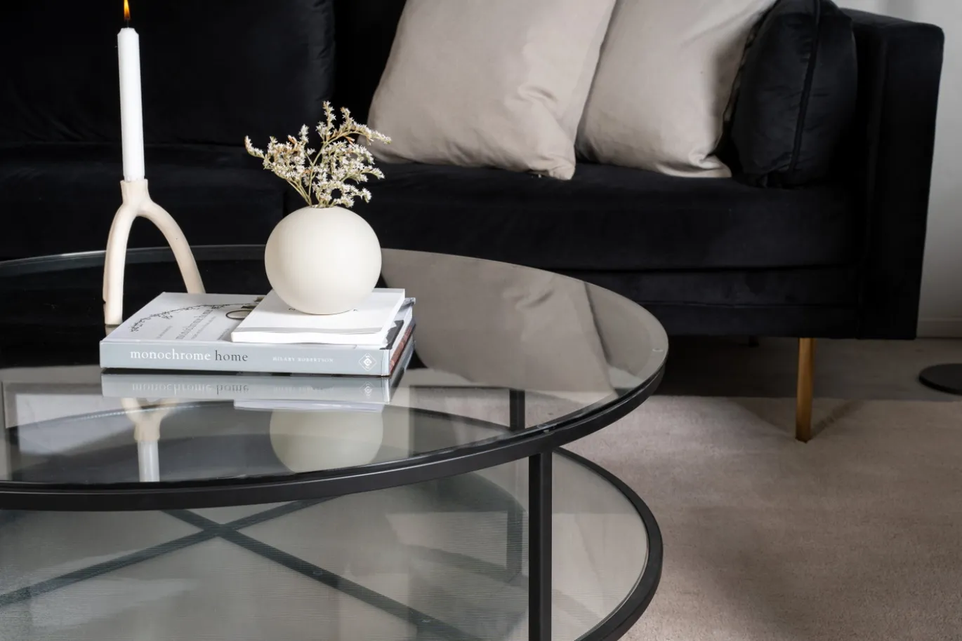 Fjôrd Salontafel Falsterbo Rond Glass Zwart
