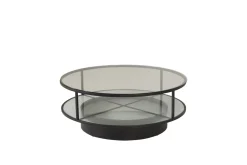 Fjôrd Salontafel Falsterbo Rond Glass Zwart