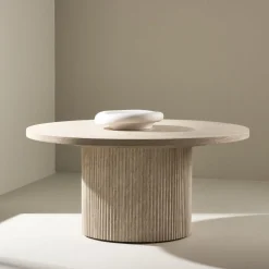 Fjôrd Salontafel Härön Beige Travertinlook ⌀80cm