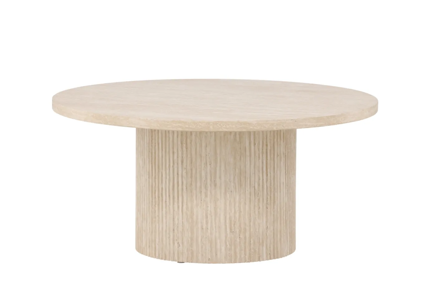 Fjôrd Salontafel Härön Beige Travertinlook ⌀80cm