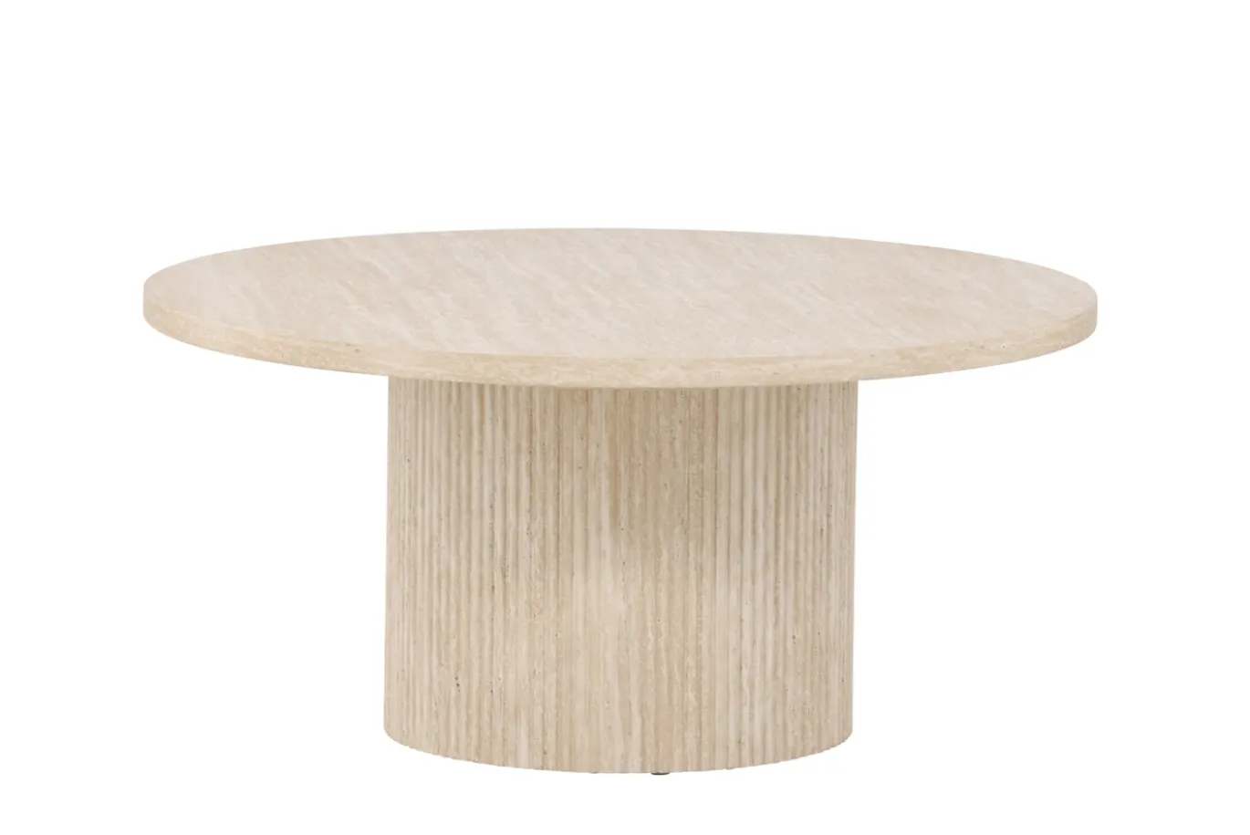 Fjôrd Salontafel Härön Beige Travertinlook ⌀80cm