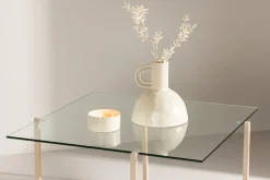 Fjôrd Salontafel Hybrid Glas/Naturel 80x80cm