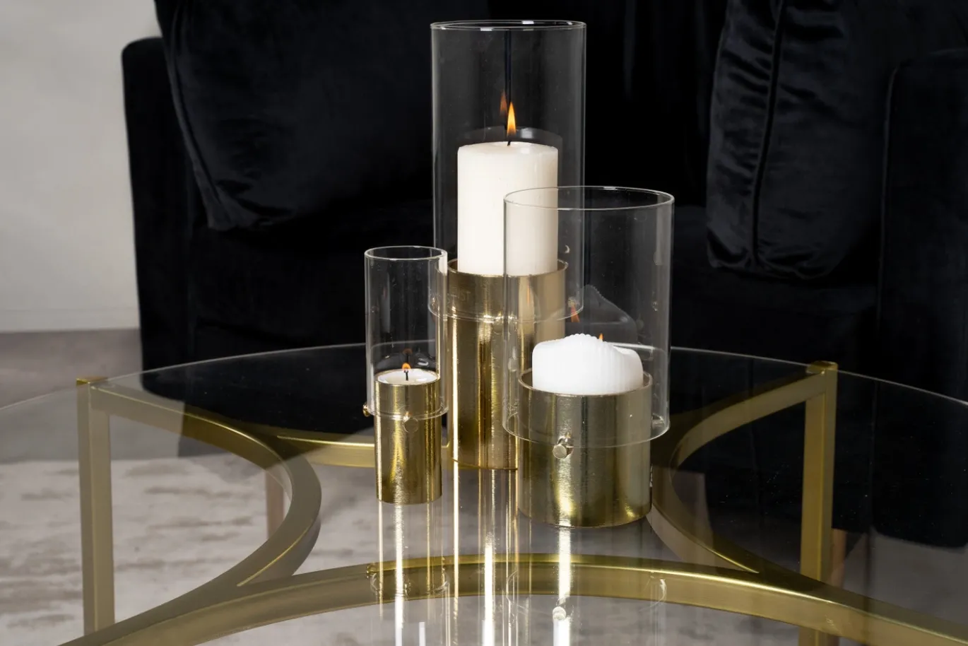Fjôrd Salontafel Kivik Glas Brushed Brass