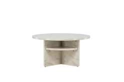 Fjôrd Salontafel Ålesund Ø85cm Marmerlook Beige