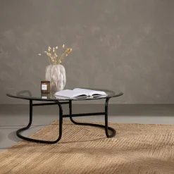 Fjôrd Salontafel Lomma Zwart met Helder Glas