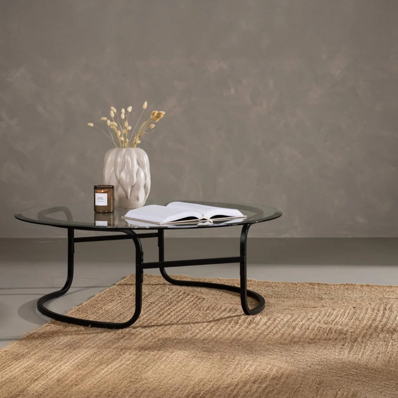 Fjôrd Salontafel Lomma Zwart met Helder Glas