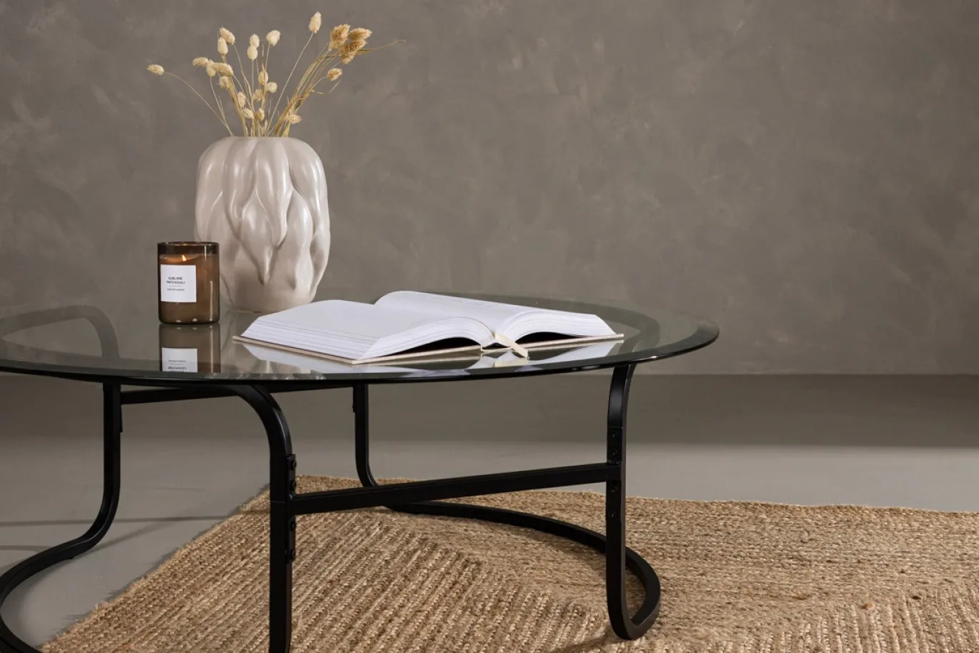 Fjôrd Salontafel Lomma Zwart met Helder Glas