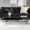 Fjôrd Salontafel Maglehem Zilver Chrome Helder Glas