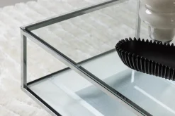 Fjôrd Salontafel Maglehem Zilver Chrome Helder Glas