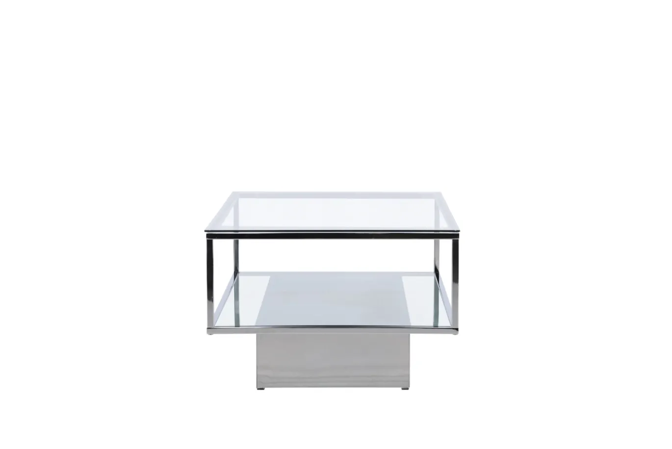 Fjôrd Salontafel Maglehem Zilver Chrome Helder Glas