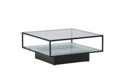 Fjôrd Salontafel Maglehem Zwart met Helder Glas 90cm