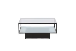 Fjôrd Salontafel Maglehem Zwart met Helder Glas 90cm