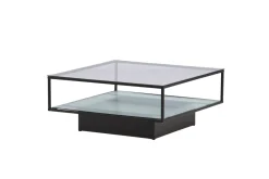 Fjôrd Salontafel Maglehem Zwart met Helder Glas 90cm