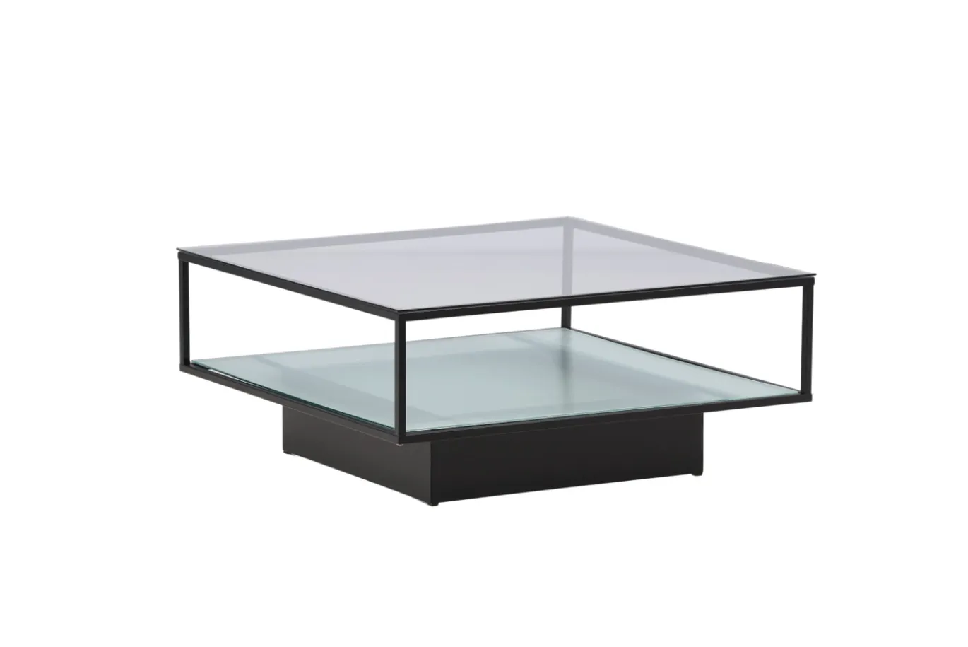 Fjôrd Salontafel Maglehem Zwart met Helder Glas 90cm