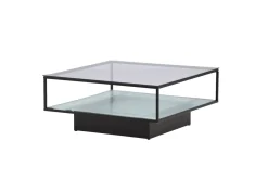 Fjôrd Salontafel Maglehem Zwart met Helder Glas 90cm