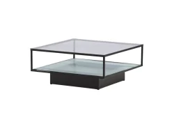Fjôrd Salontafel Maglehem Zwart met Helder Glas 90cm