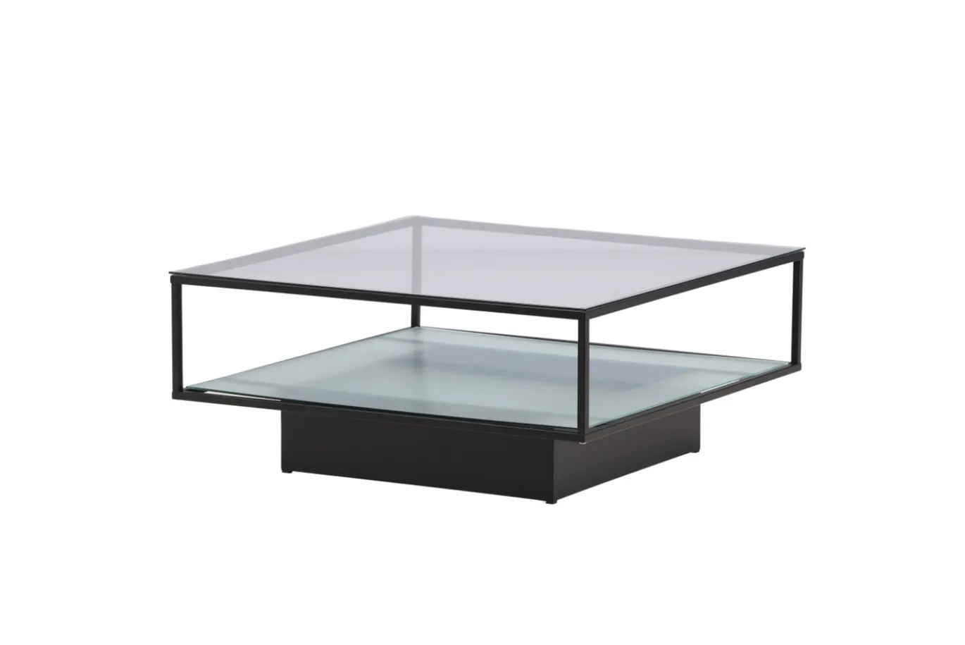 Fjôrd Salontafel Maglehem Zwart met Helder Glas 90cm