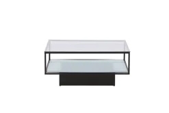 Fjôrd Salontafel Maglehem Zwart met Helder Glas 90cm